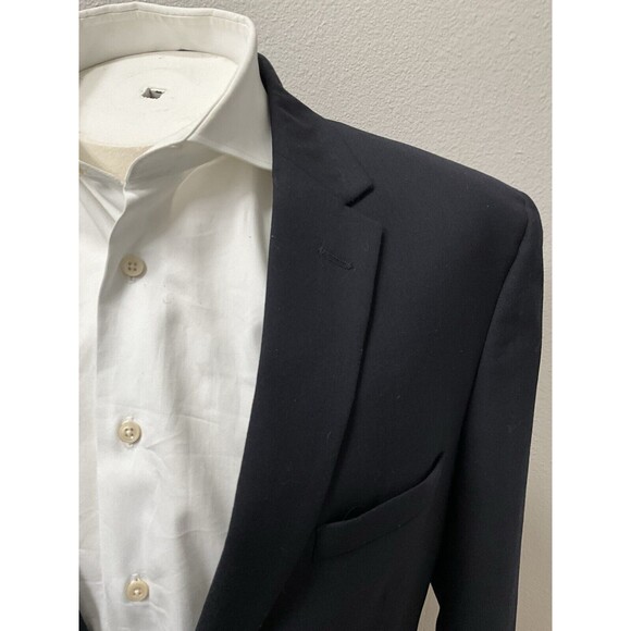 Joseph Jos A Bank Black Wool 2 Button Sport Coat Blazer Mens 44L Slim Fit - Picture 2 of 16